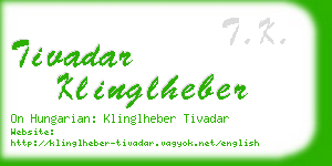 tivadar klinglheber business card